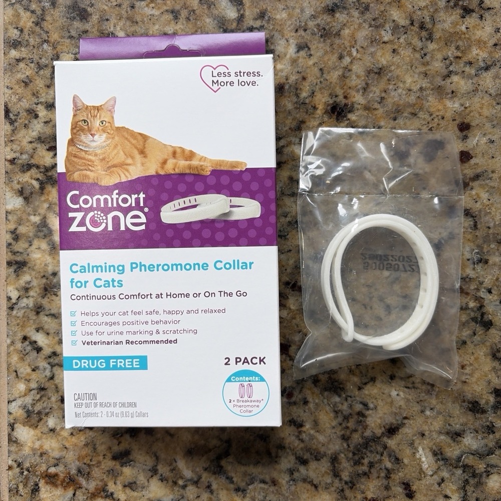 Comfort Zone Calming Breakaway Pheromone‎ Collar for Cats 1 Count Drug Free NEW